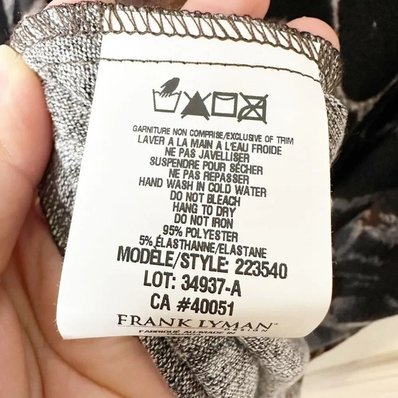 FRANK LYMAN Montreal US Size 12‎ Whiskey Grey Knit Animal Print Midi Dress - Picture 5 of 6